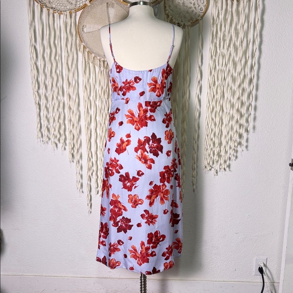 J. Crew NWT Natasha Slip Dress Blue with Red Floral Print Size 6 - Picture 4 of 12
